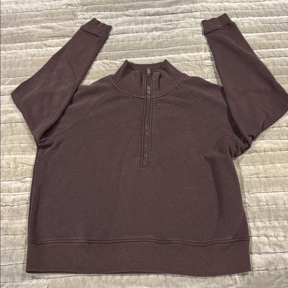 90 Degree by reflex  Brown Half-Zip Pullover size m